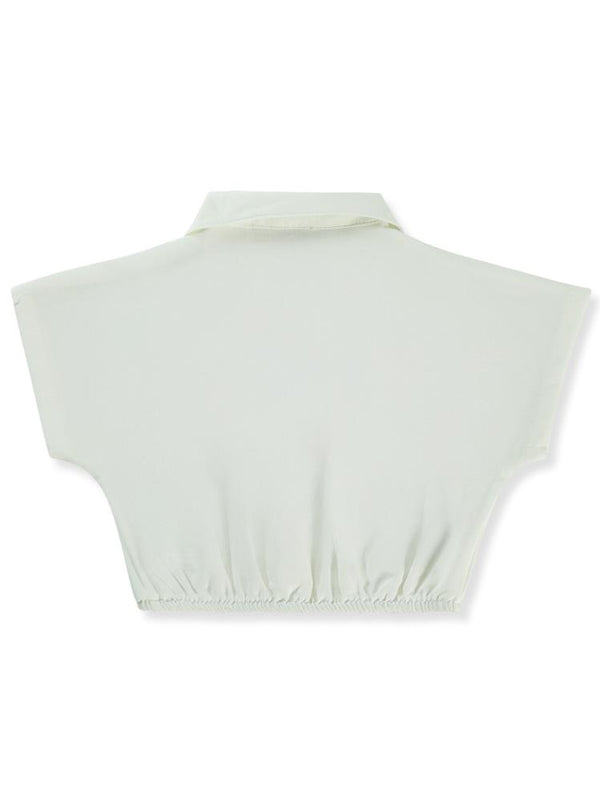 Civil Girls Beli Büzgülü 2-5 Yaş Gömlek - Ekru