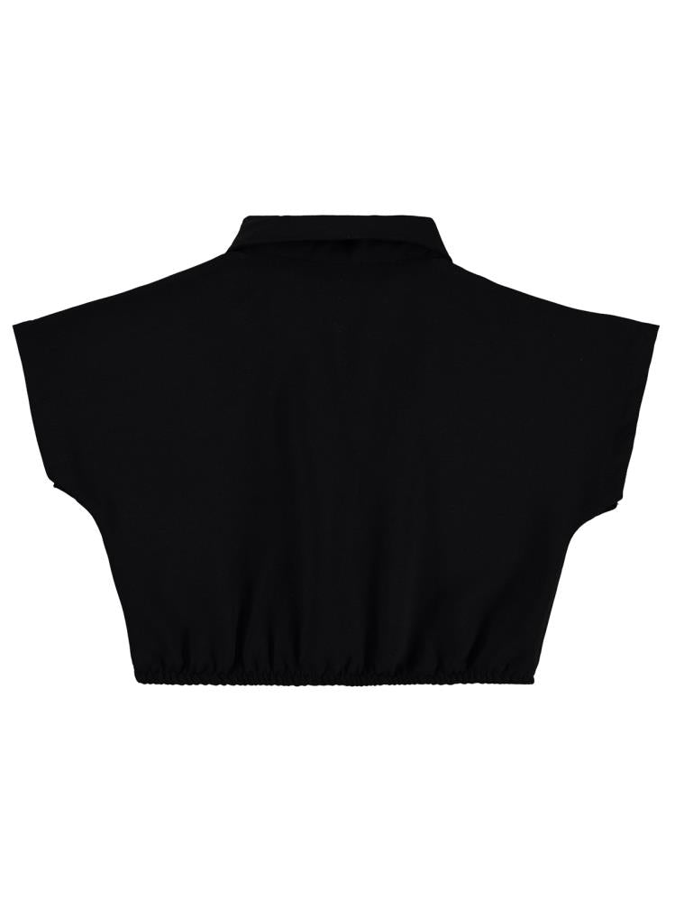 Civil Girls Beli Büzgülü 2-5 Yaş Gömlek - Siyah