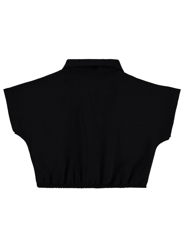 Civil Girls Beli Büzgülü 2-5 Yaş Gömlek - Siyah