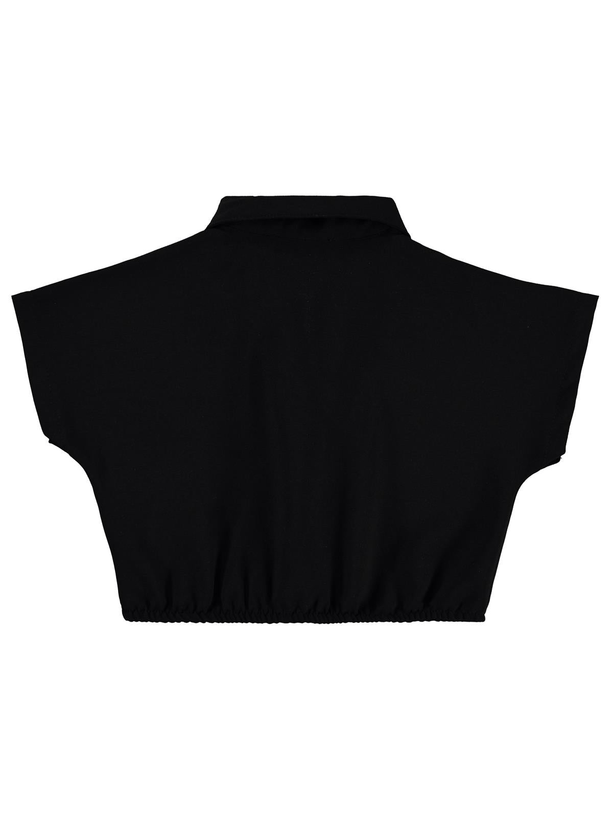 Civil Girls Beli Büzgülü 2-5 Yaş Gömlek - Siyah