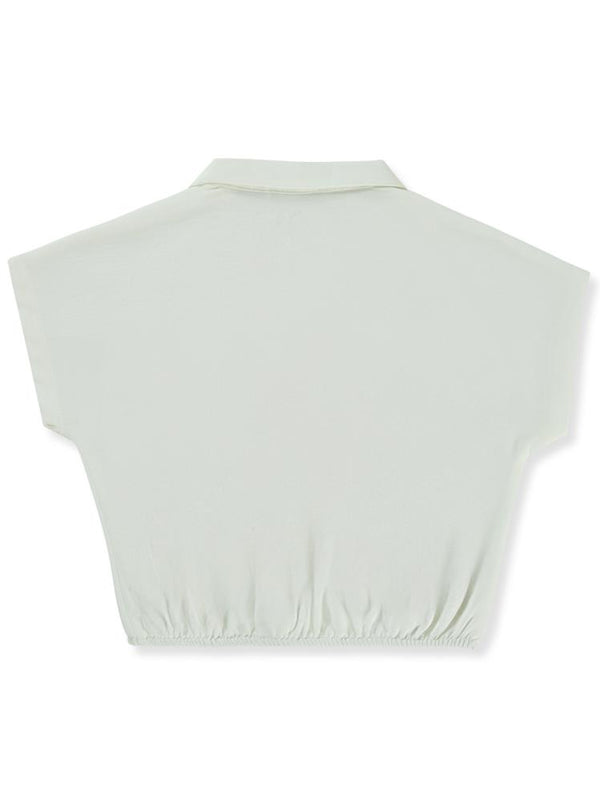 Civil Girls Beli Büzgülü 6-9 Yaş Gömlek - Ekru