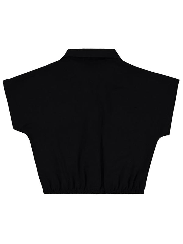 Civil Girls Beli Büzgülü 10-13 Yaş Gömlek - Siyah