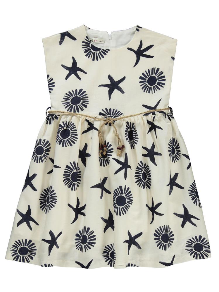 Civil Girls Deniz Kabuğu Desnli 6-9 Yaş Elbise - Lacivert