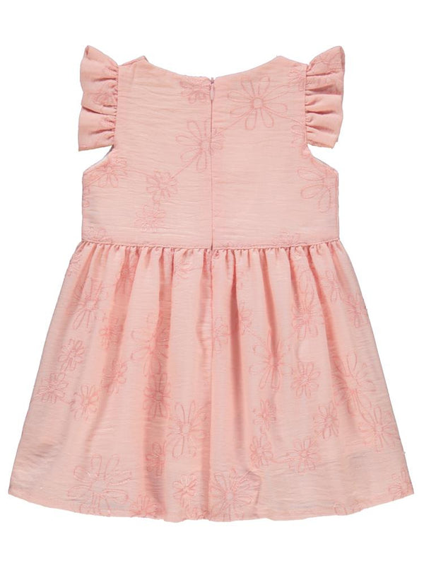 Civil Girls Çiçek Nakışlı 2-5 Yaş Elbise - Pudra