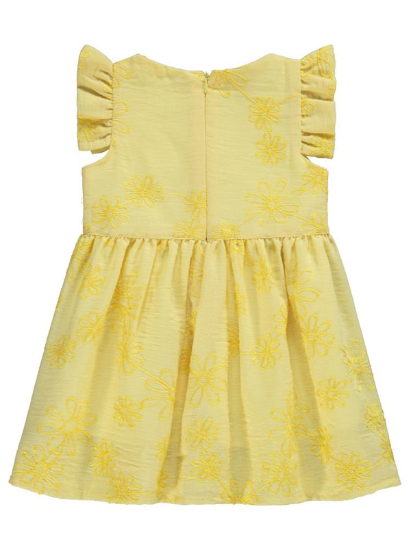 Civil Girls Çiçek Nakışlı 2-5 Yaş Elbise - Sarı