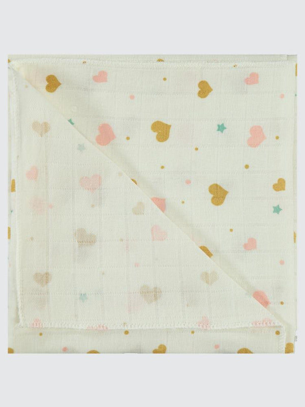 Civil Baby Renkli Kalp Empirme 75X75Cm Battaniye - Ekru