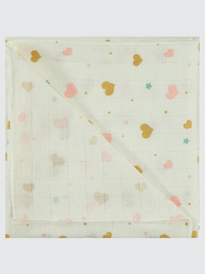 Civil Baby Renkli Kalp Empirme 75X75Cm Battaniye - Ekru