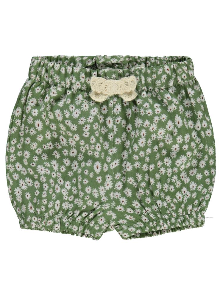 Civil Baby Çiçek Empirmeli 6-18 Ay Şort - Yeşil