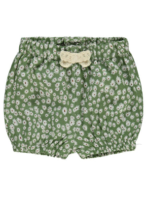 Civil Baby Çiçek Empirmeli 6-18 Ay Şort - Yeşil
