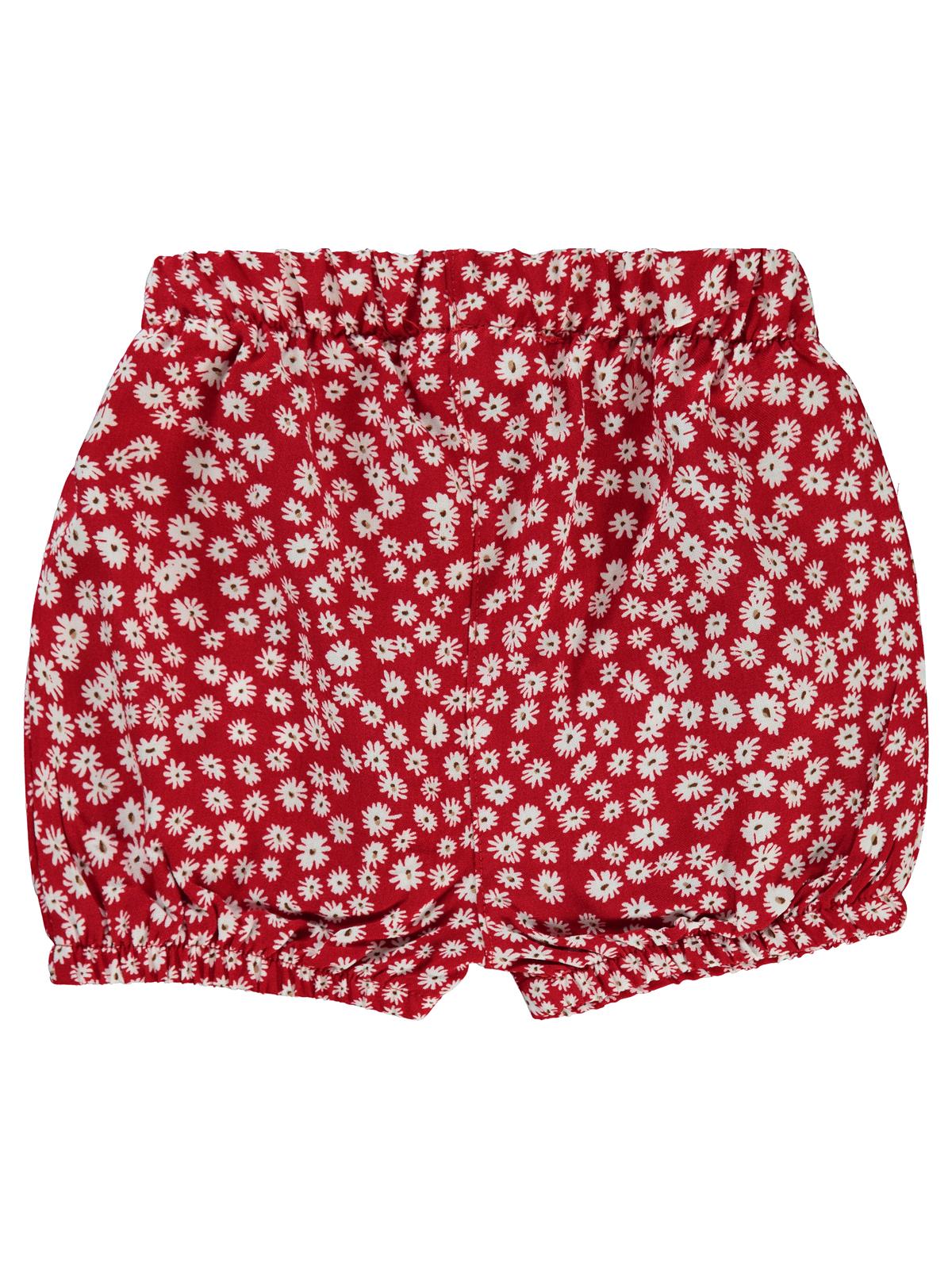 Civil Baby Çiçek Empirmeli 6-18 Ay Şort - Kırmızı