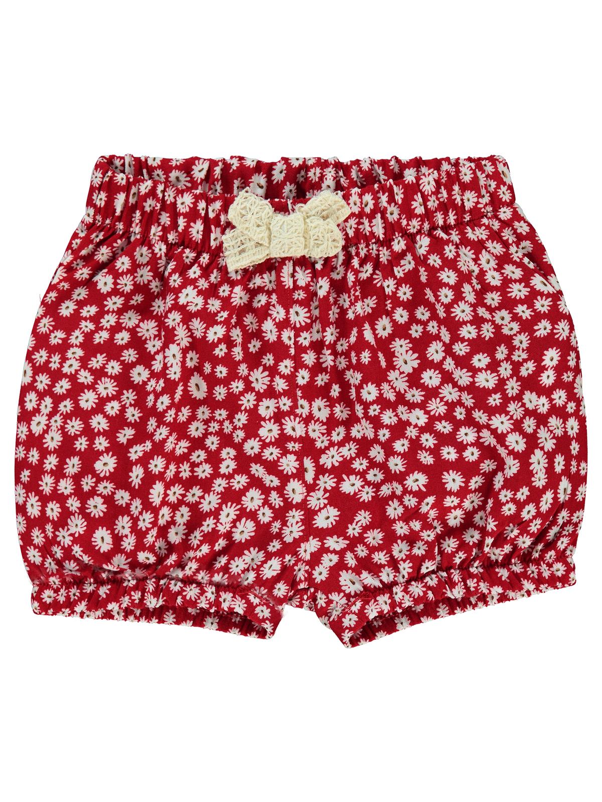 Civil Baby Çiçek Empirmeli 6-18 Ay Şort - Kırmızı