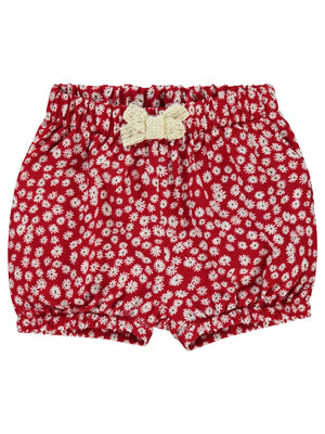 Civil Baby Çiçek Empirmeli 6-18 Ay Şort - Kırmızı