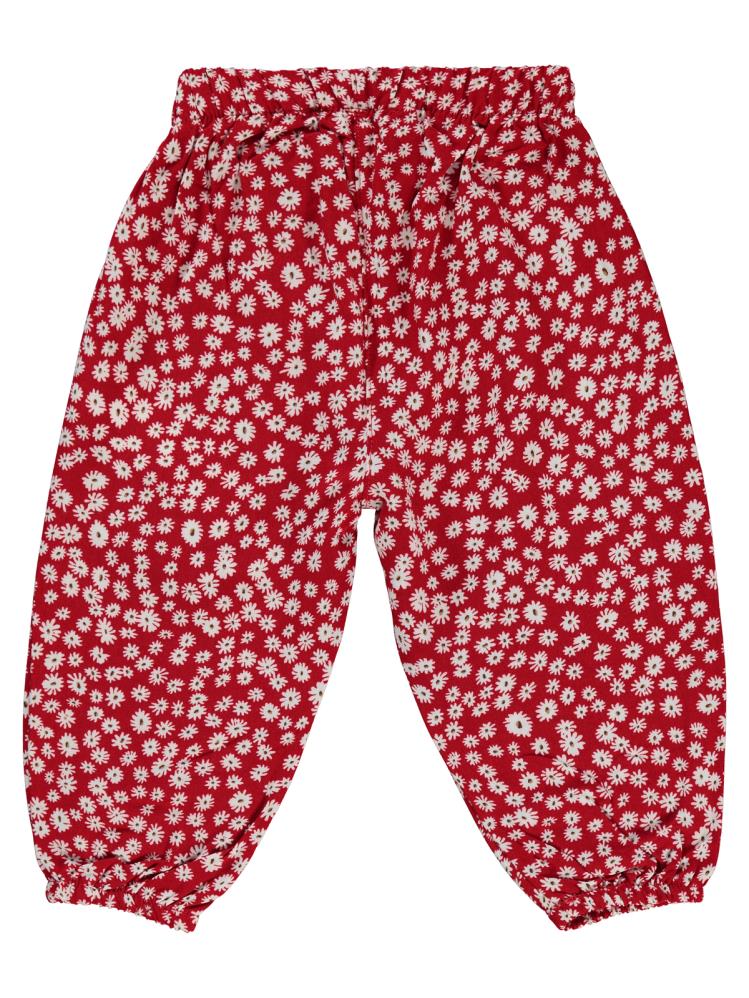 Civil Baby Çiçek Empirmeli 6-18 Ay Pantolon - Kırmızı