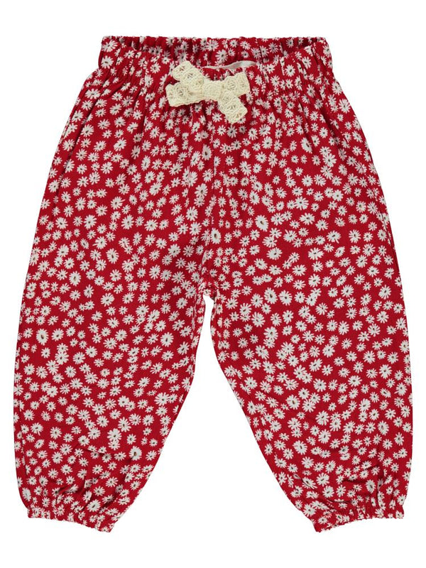 Civil Baby Çiçek Empirmeli 6-18 Ay Pantolon - Kırmızı