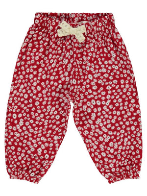 Civil Baby Çiçek Empirmeli 6-18 Ay Pantolon - Kırmızı