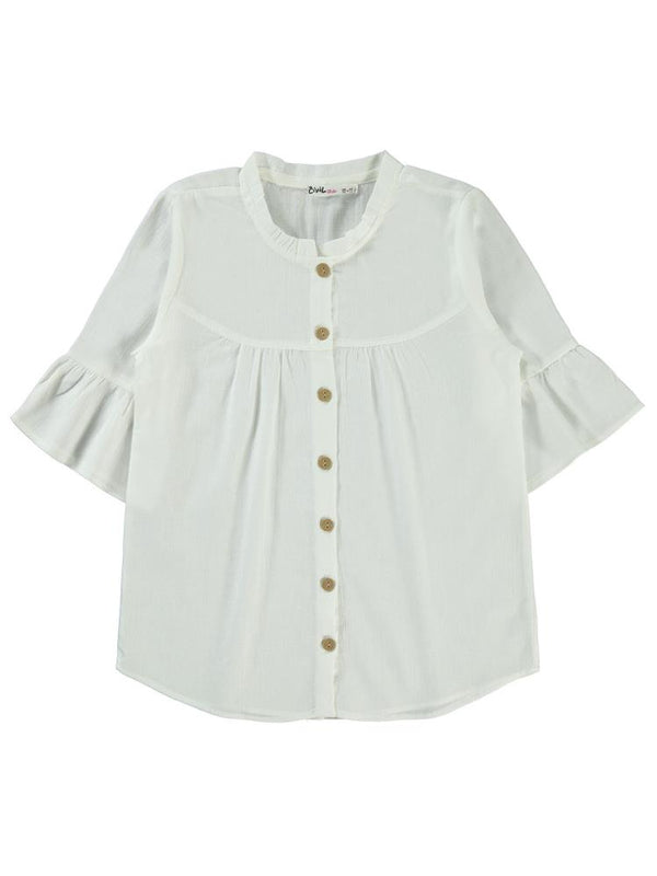 Civil Girls Valon Kol 10-13 Yaş Gömlek - Beyaz