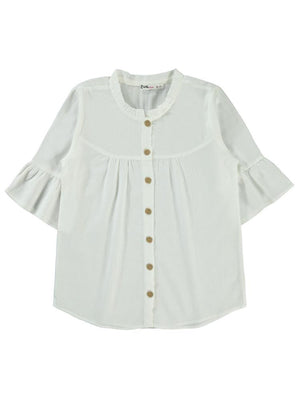 Civil Girls Valon Kol 10-13 Yaş Gömlek - Beyaz