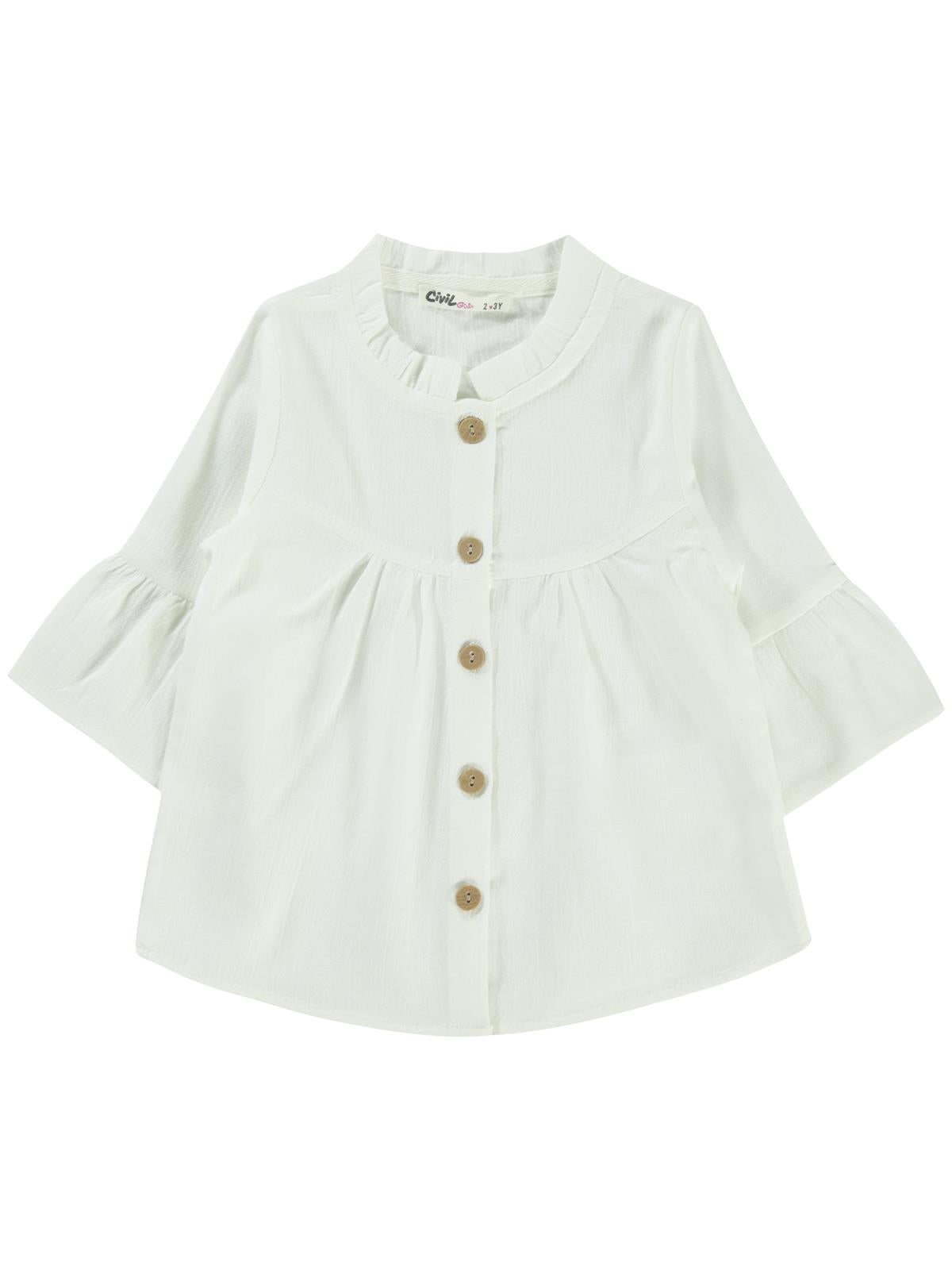 Civil Girls Valon Kol 2-5 Yaş Gömlek - Beyaz