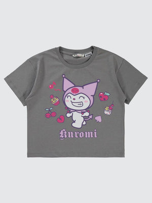 Kuromi 4-9 Yaş Tişört - Gri