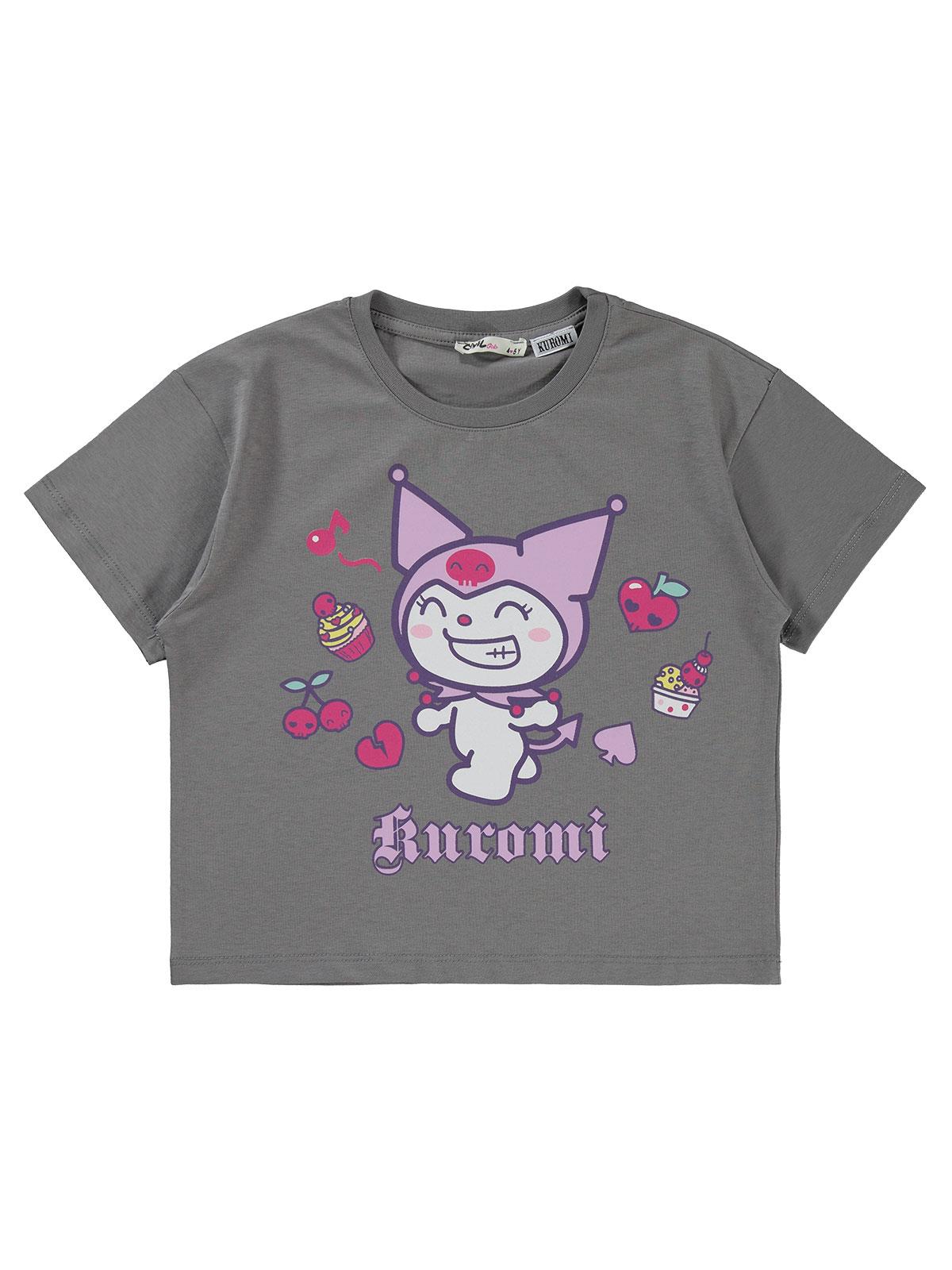 Kuromi 4-9 Yaş Tişört - Gri