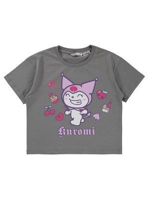 Kuromi 4-9 Yaş Tişört - Gri