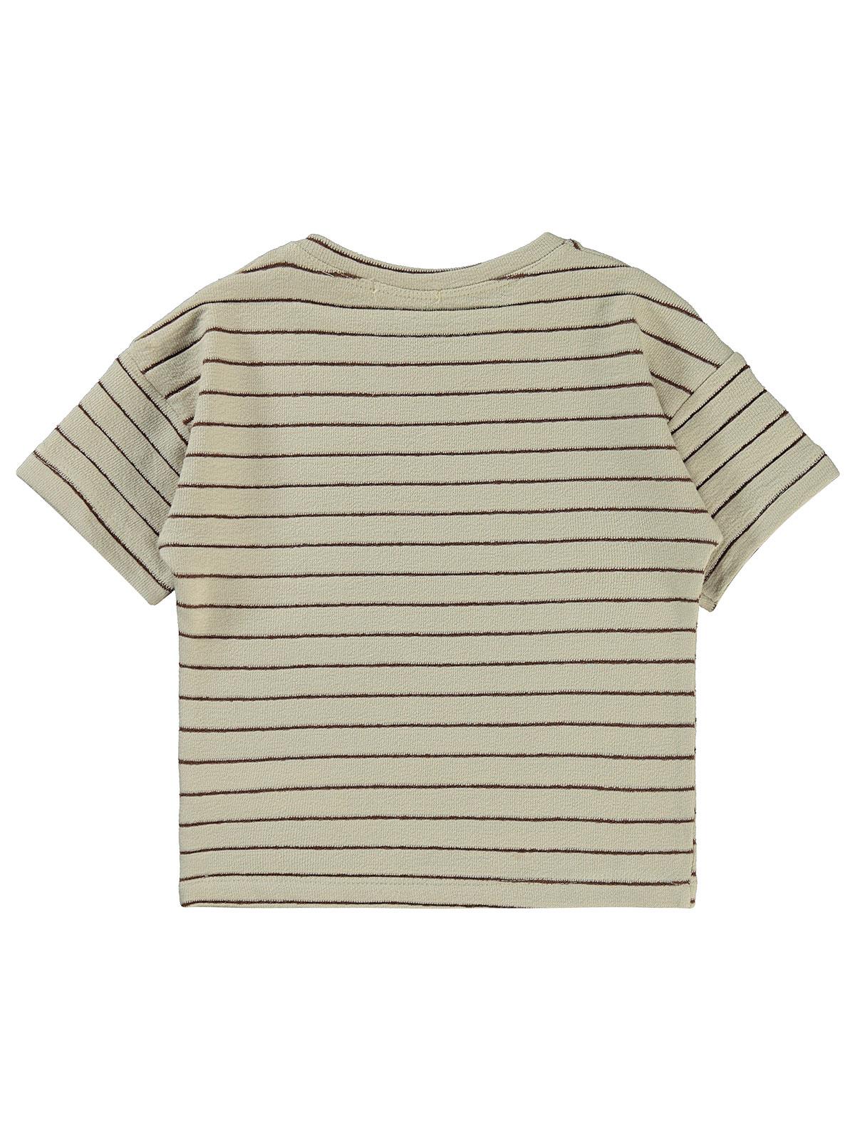 Civil Boys Çizgii Ananas Nakışlı 2-5 Yaş Tişört - Bej