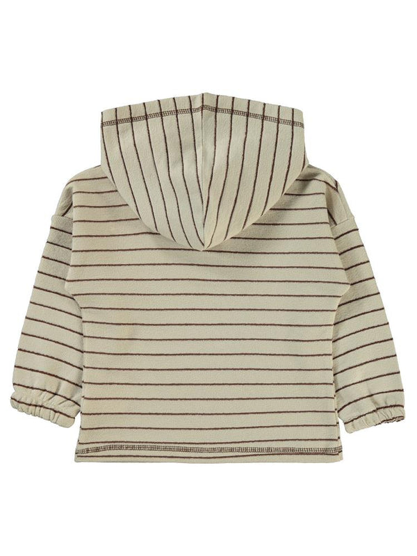 Civil Boys Çizgili Patlı Kapşonlu 2-5 Yaş Sweatshirt - Bej