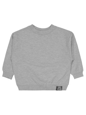 Civil Erkek Çocuk Cvl Team Etiketli Sweatshirt | Fırçalı 2 İp | Okul Kreş ve Günlük Kullanım - Gri