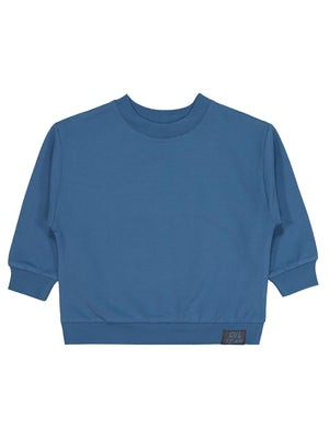 Civil Erkek Çocuk Cvl Team Etiketli Sweatshirt | Fırçalı 2 İp | Okul Kreş ve Günlük Kullanım - Mavi