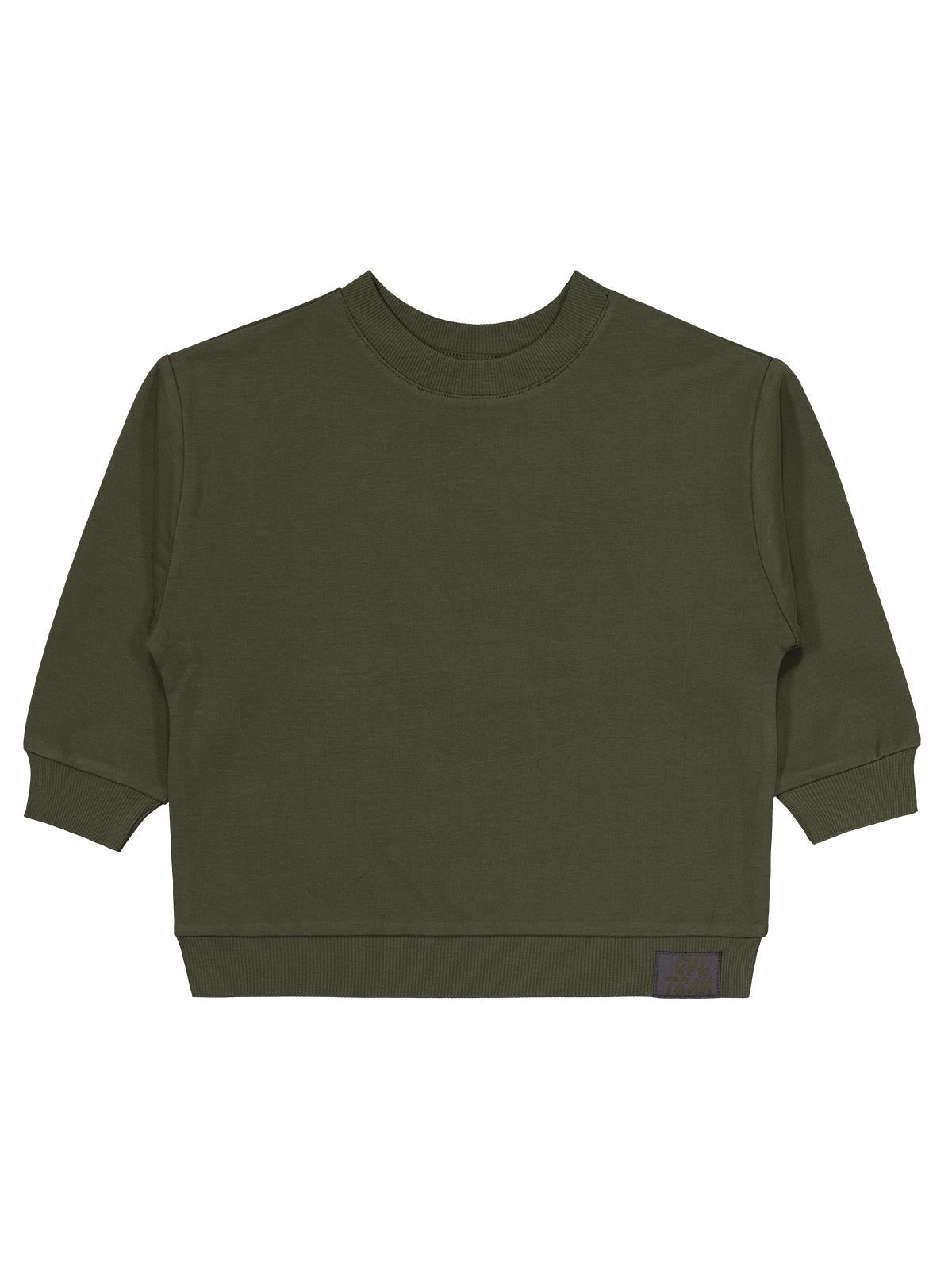 Civil Erkek Çocuk Cvl Team Etiketli Sweatshirt | Fırçalı 2 İp | Okul Kreş ve Günlük Kullanım - Haki