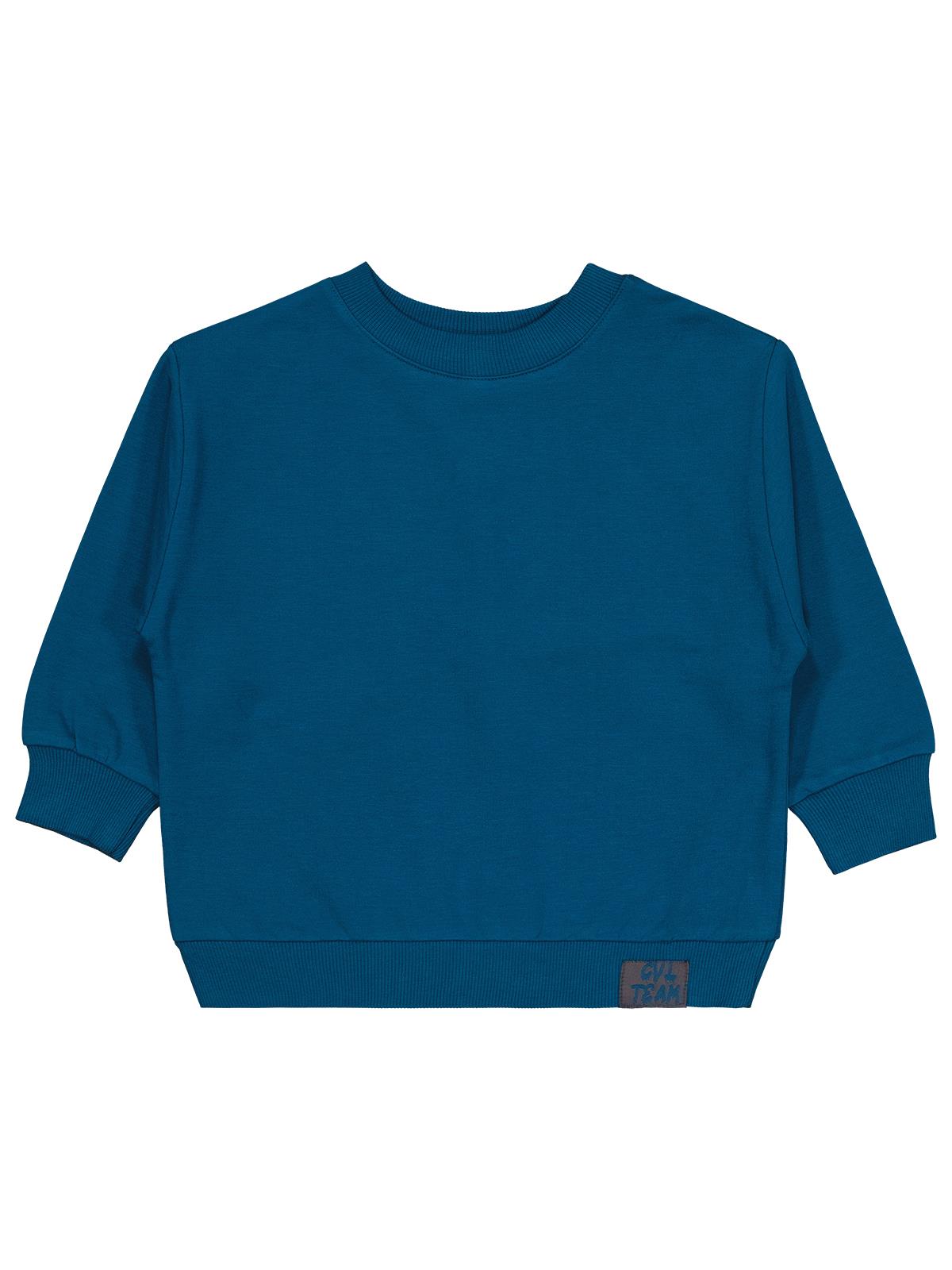 Civil Erkek Çocuk Cvl Team Etiketli Sweatshirt | Fırçalı 2 İp | Okul Kreş ve Günlük Kullanım - Yeşil