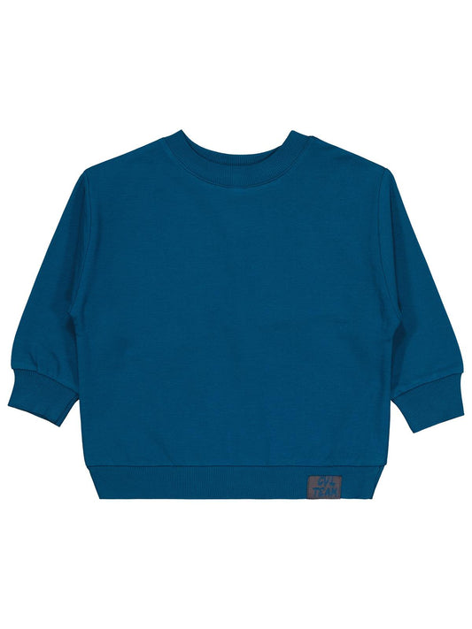 Civil Erkek Çocuk Cvl Team Etiketli Sweatshirt | Fırçalı 2 İp | Okul Kreş ve Günlük Kullanım - Yeşil