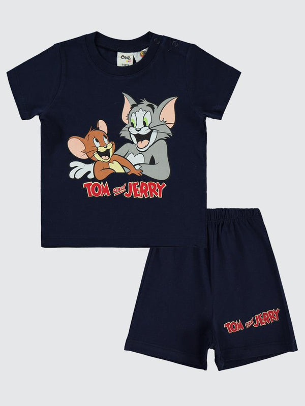 Tom and Jerry Baskılı 6-18 Ay Takım - Lacivert