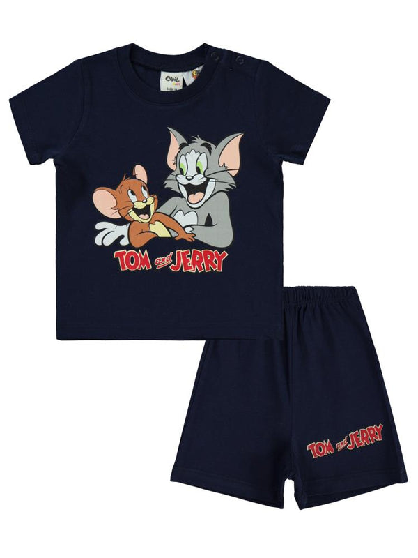 Tom and Jerry Baskılı 6-18 Ay Takım - Lacivert
