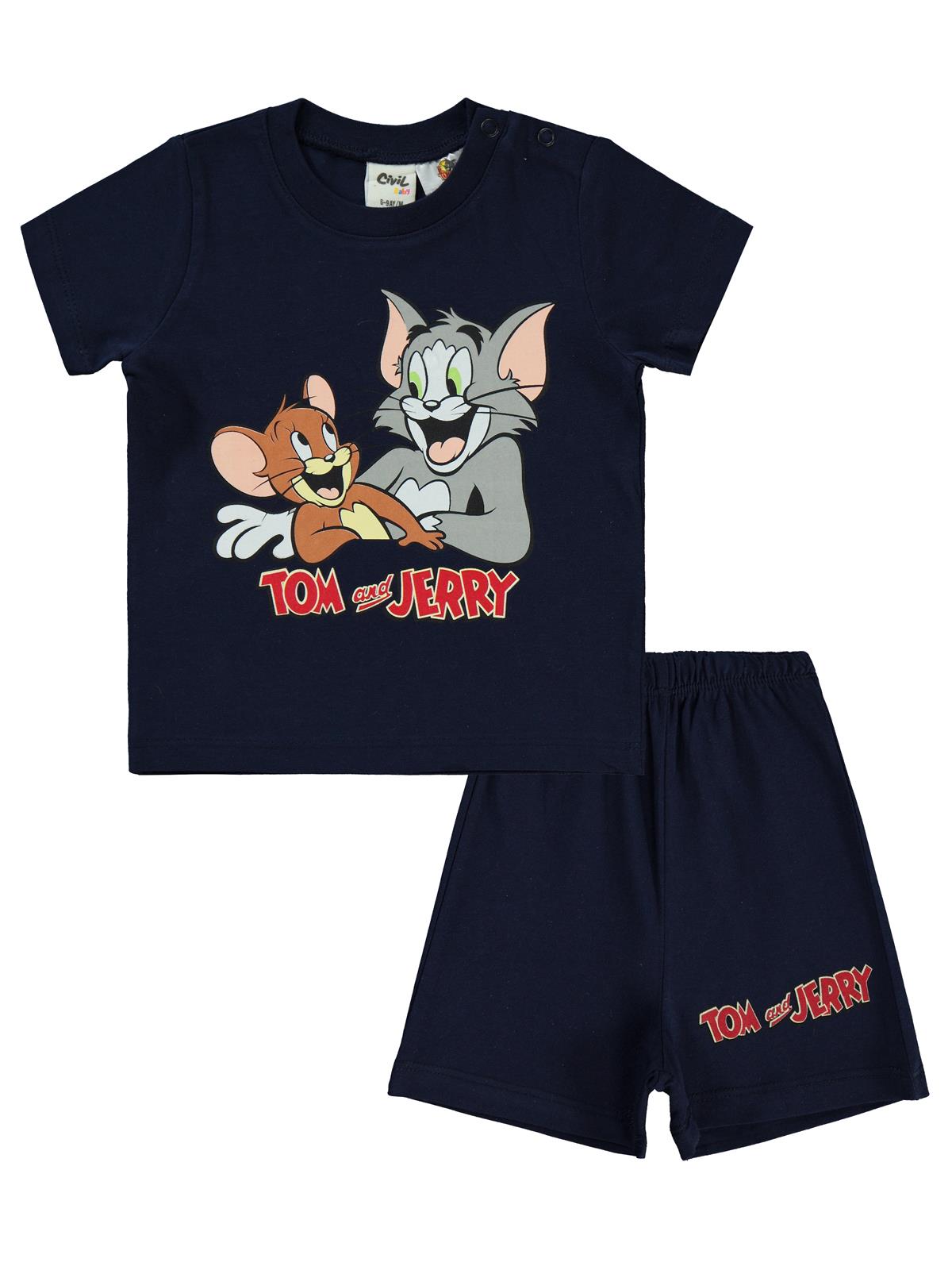 Tom and Jerry Baskılı 6-18 Ay Takım - Lacivert