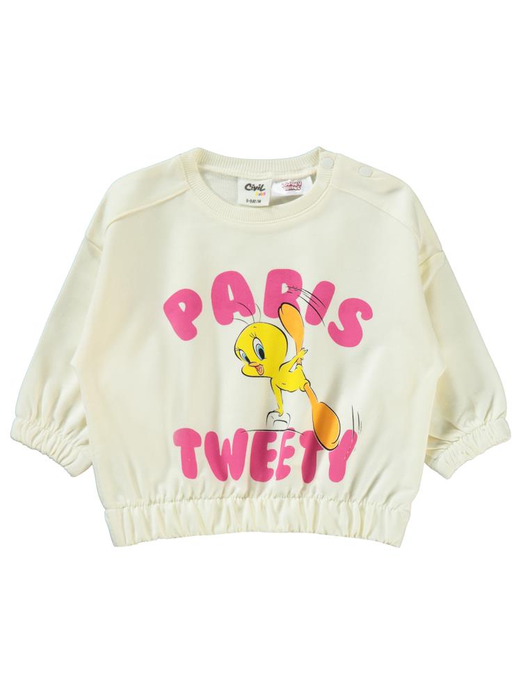 Tweety Baskılı 6-18 Ay Takım - Ekru