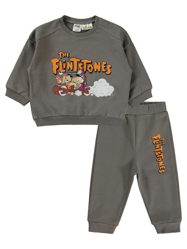 The Flintstones Baskılı 6-18 Ay Takım - Gri