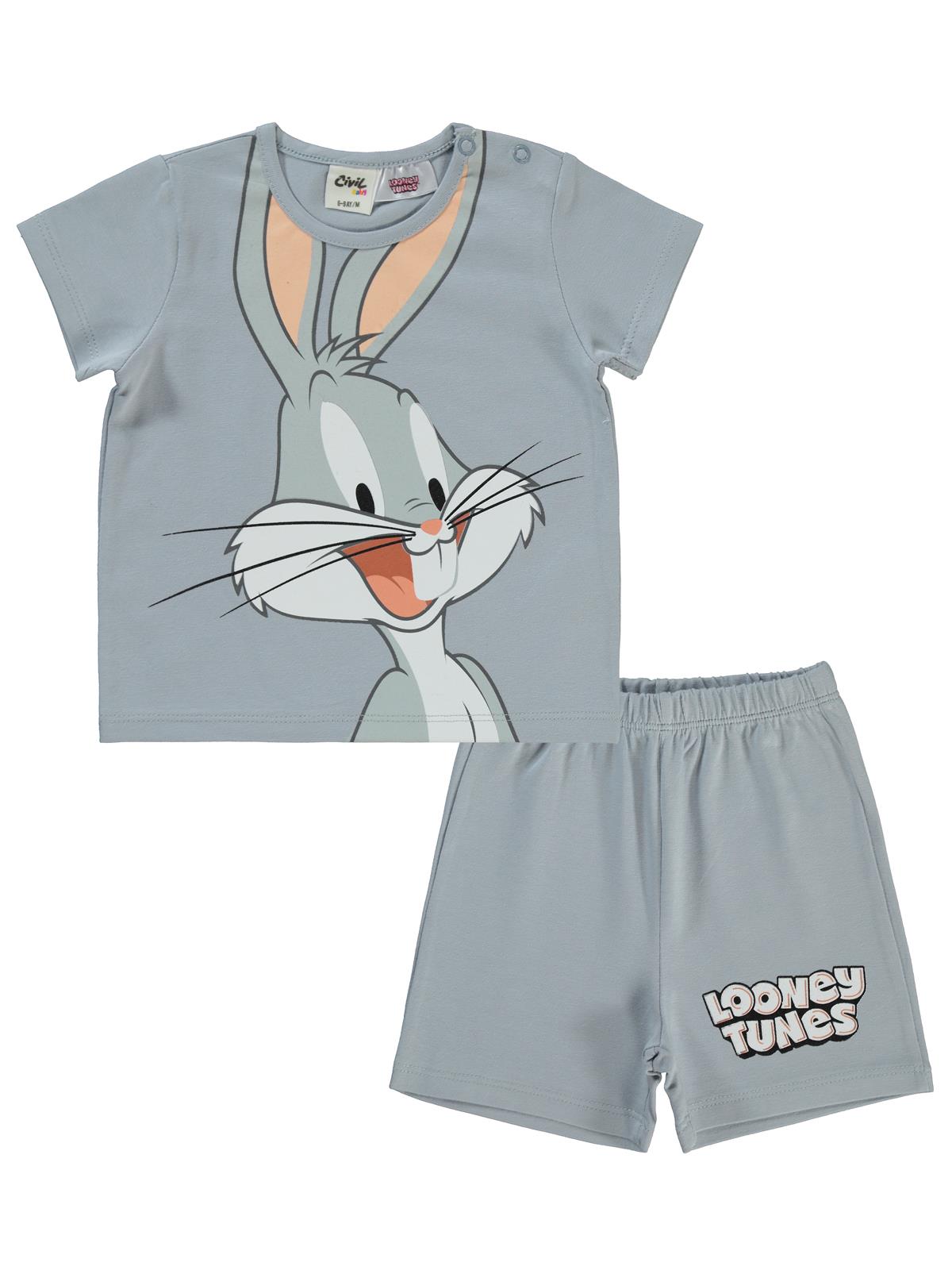 Bugs Bunny Baskılı 6-18 Ay Takım - Mavi