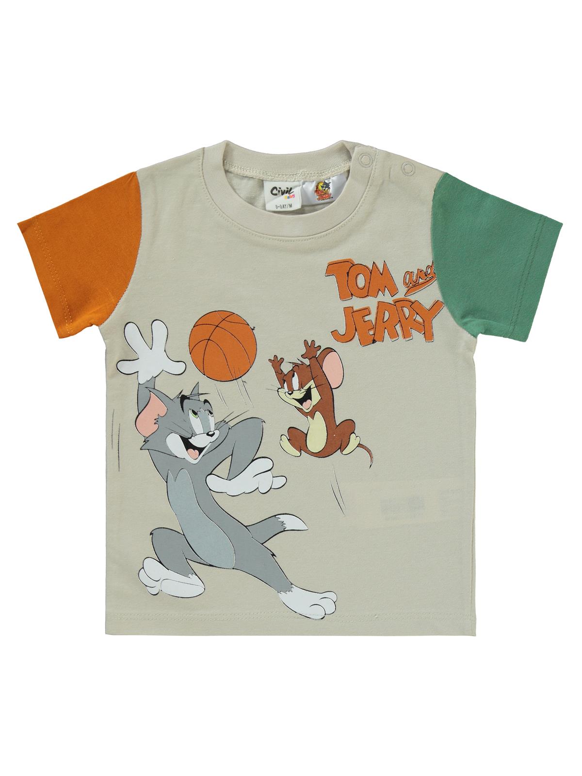 Tom and Jerry Basket Baskılı 6-18 Ay Takım - Bej