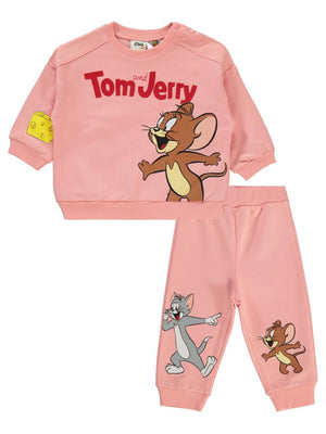 Tom and Jerry Baskılı 6-18 Ay Takım - Pembe