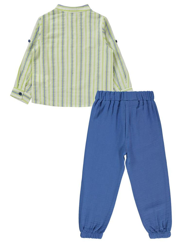 Civil Boys Çizgili Gömlekli 2-5 Yaş Takım - Yeşil