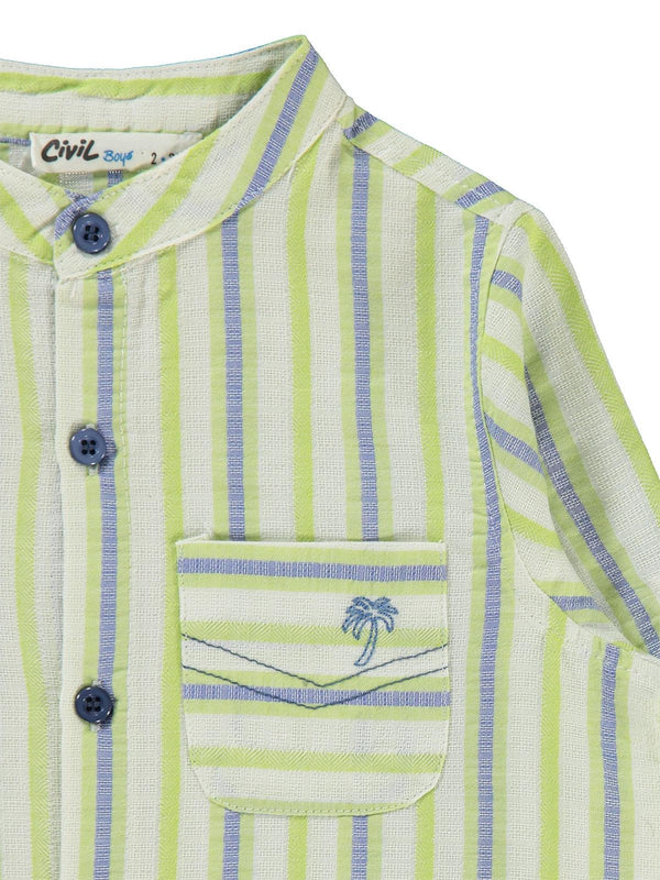 Civil Boys Çizgili Gömlekli 2-5 Yaş Takım - Yeşil