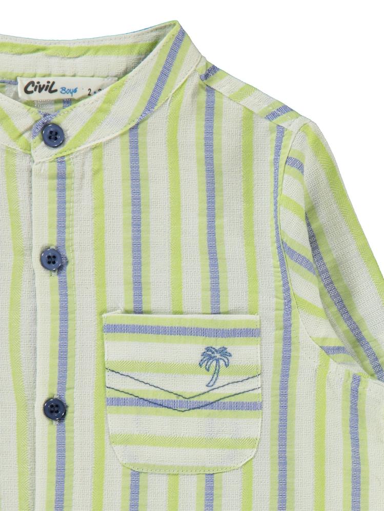 Civil Boys Çizgili Gömlekli 2-5 Yaş Takım - Yeşil
