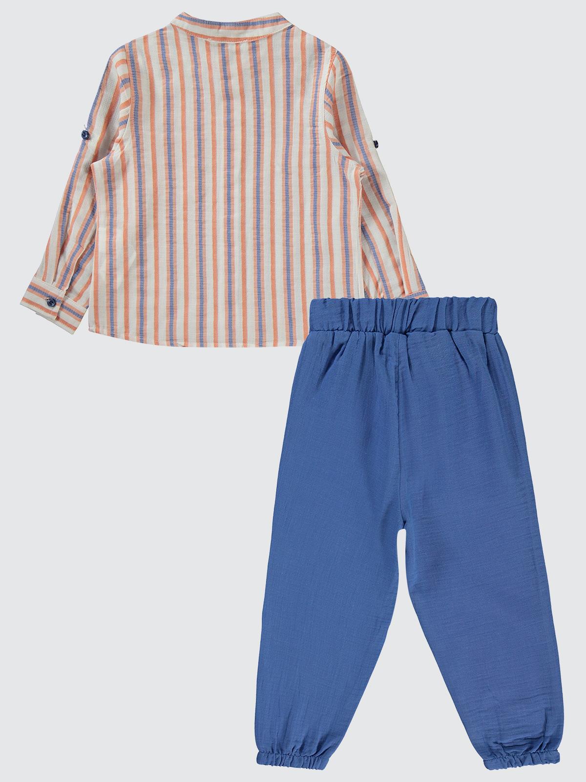 Civil Boys Çizgili Gömlekli 2-5 Yaş Takım - Turuncu