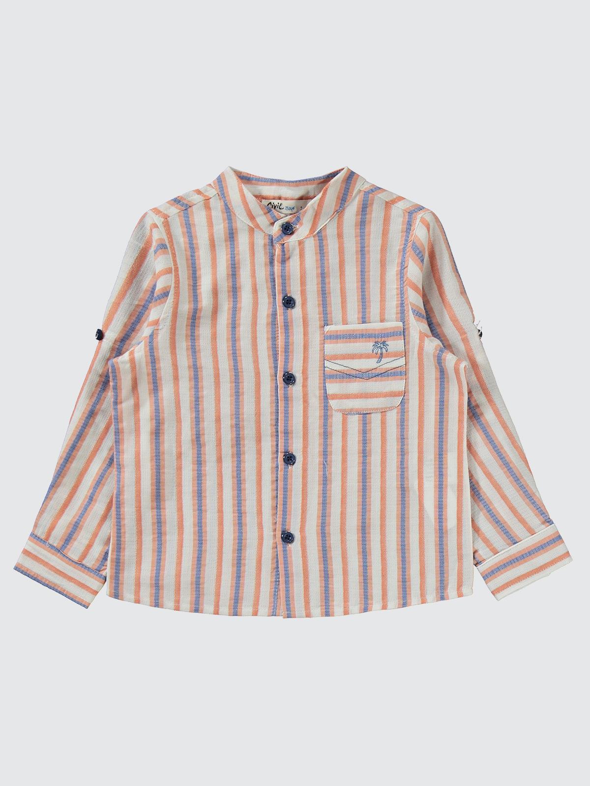 Civil Boys Çizgili Gömlekli 2-5 Yaş Takım - Turuncu