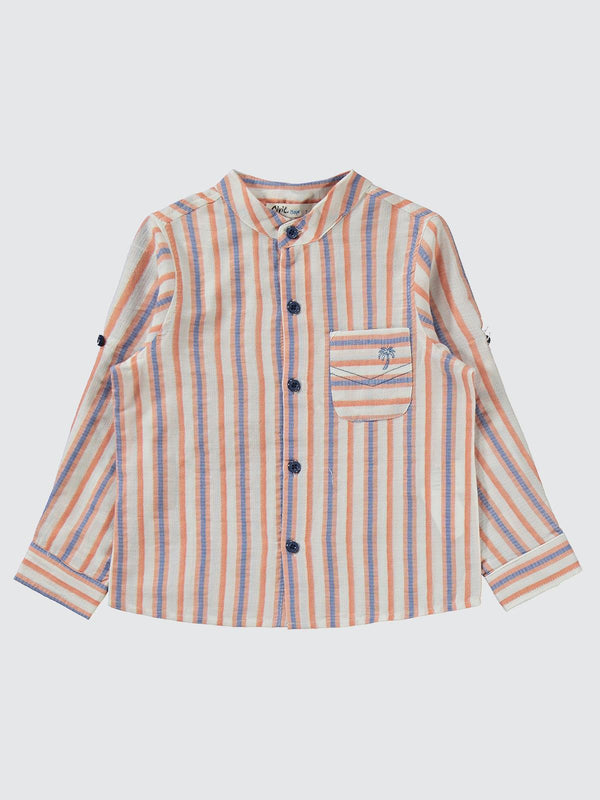 Civil Boys Çizgili Gömlekli 2-5 Yaş Takım - Turuncu