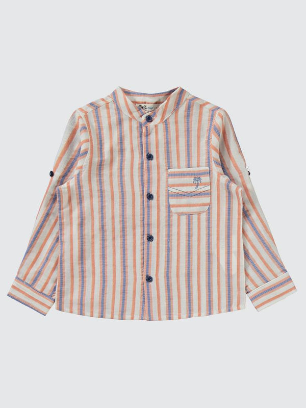 Civil Boys Çizgili Gömlekli 2-5 Yaş Takım - Turuncu