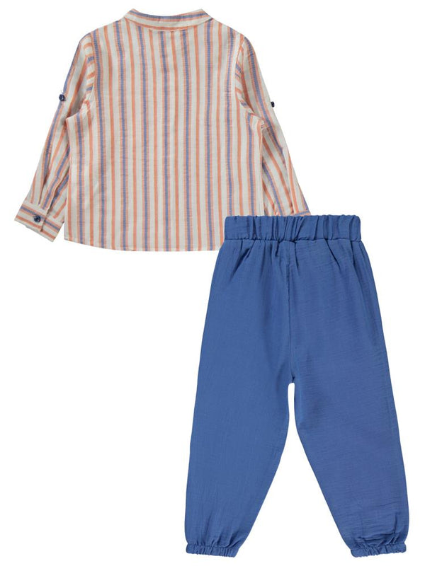 Civil Boys Çizgili Gömlekli 2-5 Yaş Takım - Turuncu