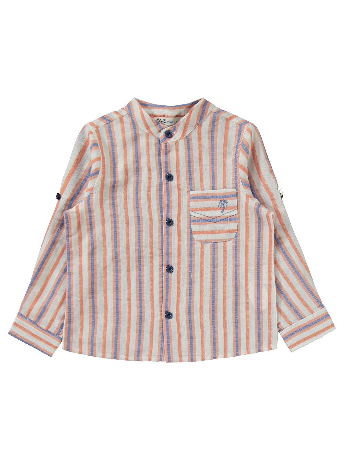 Civil Boys Çizgili Gömlekli 2-5 Yaş Takım - Turuncu