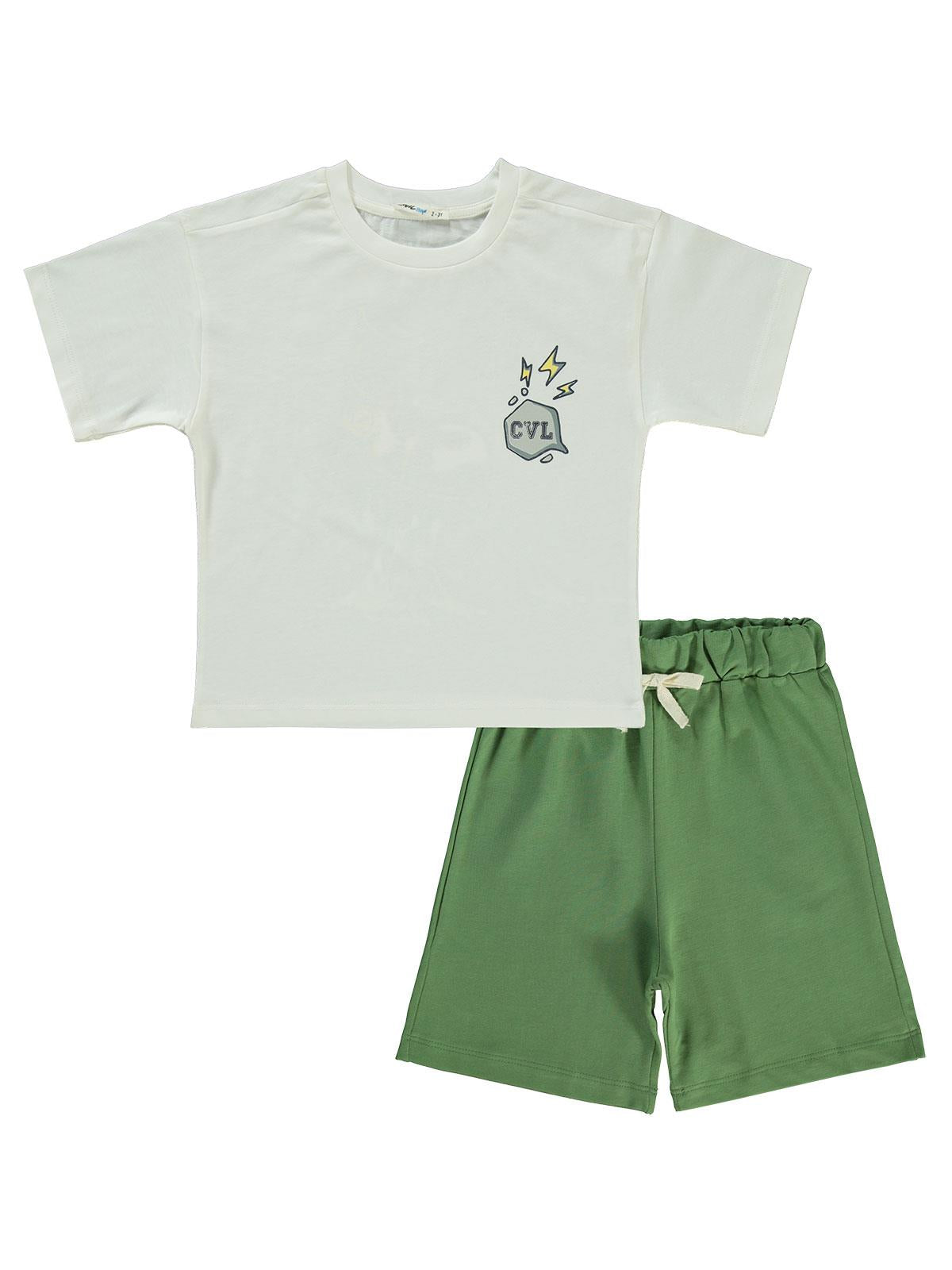 Civil Boys Ayakkabı baskılı 2-5 Yaş Takım - Bej